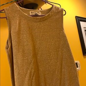 Sleeve gold shimmer top Size M